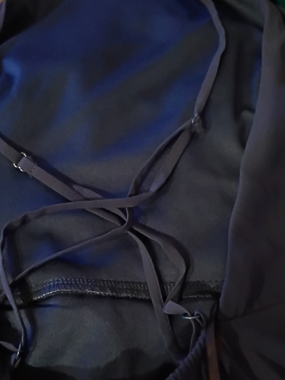Lulu's Navy Spaghetti Strap Midi Dress